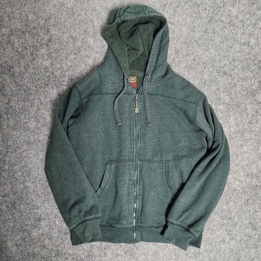 CE Schmidt Workwear Full Zip Jacket Women M Green Sherpa Fleece Line Long Sleeve
